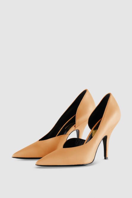 Smooth leather pumps, Beige, Patrizia Pepe