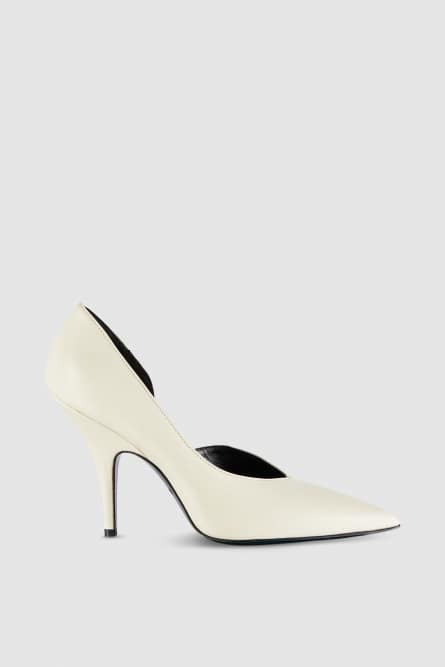 Smooth leather pumps, White, Patrizia Pepe