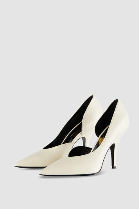 Smooth leather pumps, White, Patrizia Pepe
