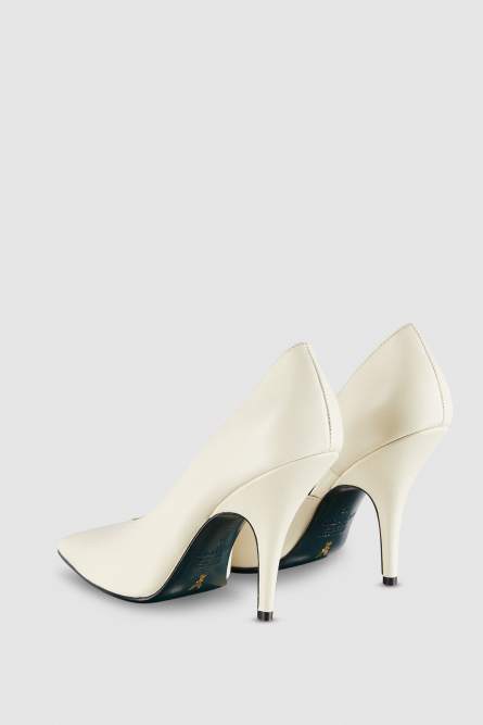 Smooth leather pumps, White, Patrizia Pepe