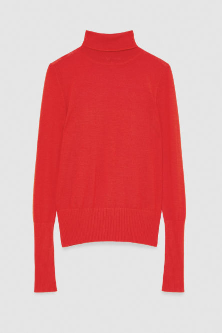 Slim fit wool turtleneck, Red, Patrizia Pepe