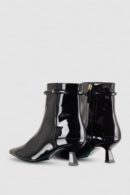 Leather ankle boots with zipper, Black, Patrizia Pepe