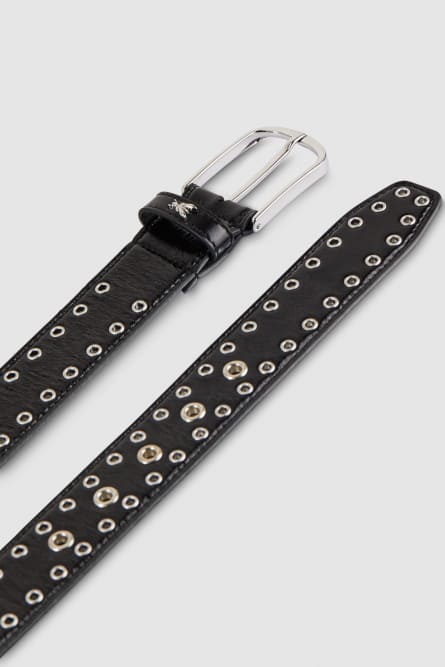 Low-waisted leather belt, Black, Patrizia Pepe