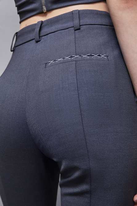 Essential tailored wool pants, Grey, Patrizia Pepe