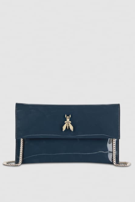 Clutch with chain shoulder strap, Grey, Patrizia Pepe