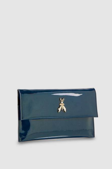Clutch with chain shoulder strap, Grey, Patrizia Pepe