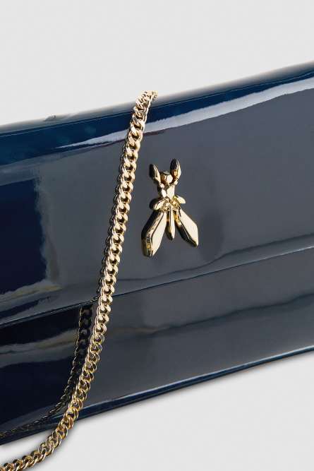 Clutch with chain shoulder strap, Grey, Patrizia Pepe