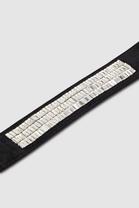 Choker with rectangular rhinestones, Black, Patrizia Pepe