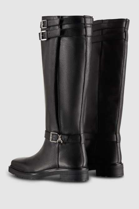 Bottes biker en cuir, Noir, Patrizia Pepe