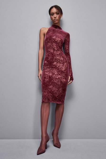 One-shoulder jersey dress, Red, Patrizia Pepe