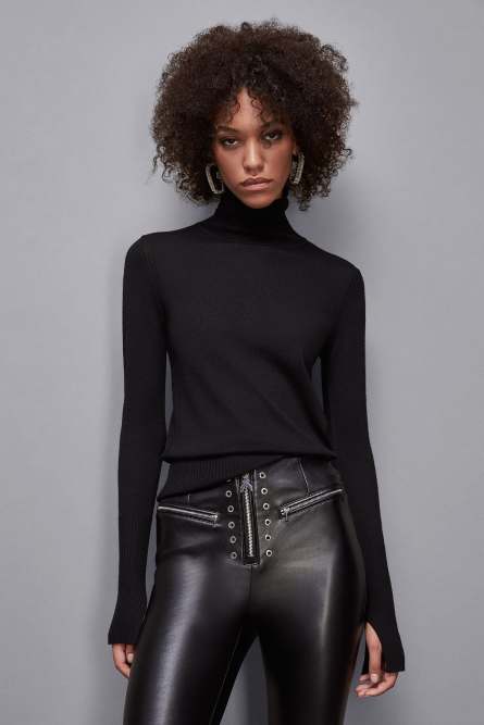 Slim fit wool turtleneck, Black, Patrizia Pepe