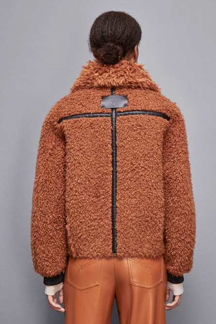 Reversible short jacket, Brown, Patrizia Pepe