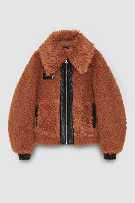 Reversible short jacket, Brown, Patrizia Pepe