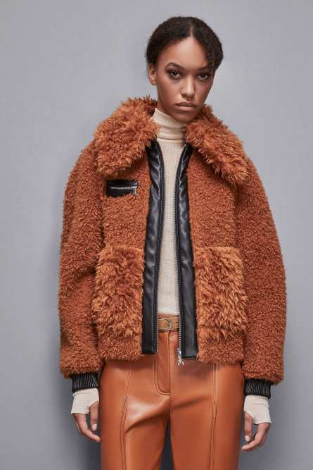Reversible short jacket, Brown, Patrizia Pepe