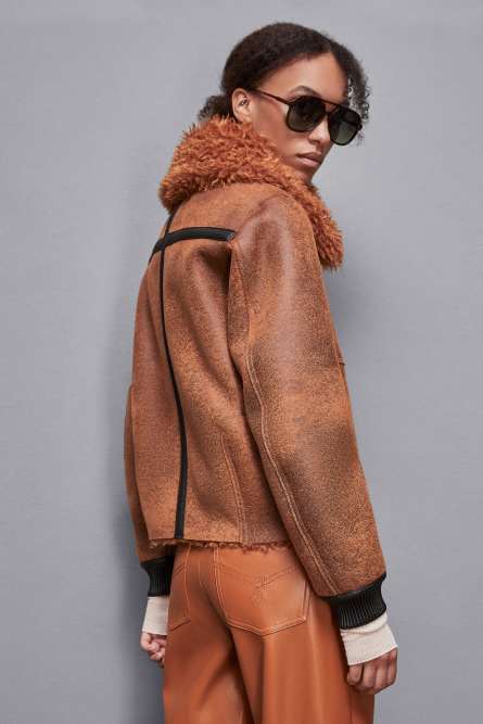 Reversible short jacket, Brown, Patrizia Pepe