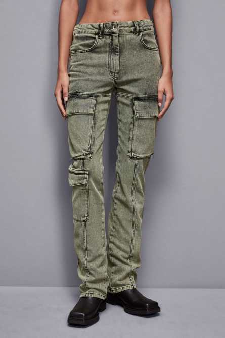 Cargo over denim pants, Green, Patrizia Pepe