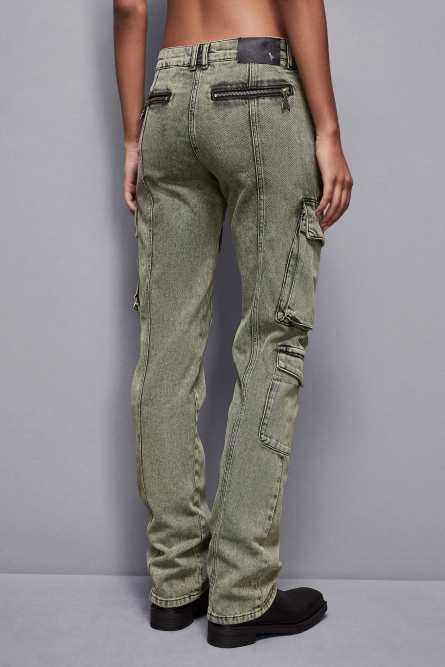 Cargo over denim pants, Green, Patrizia Pepe