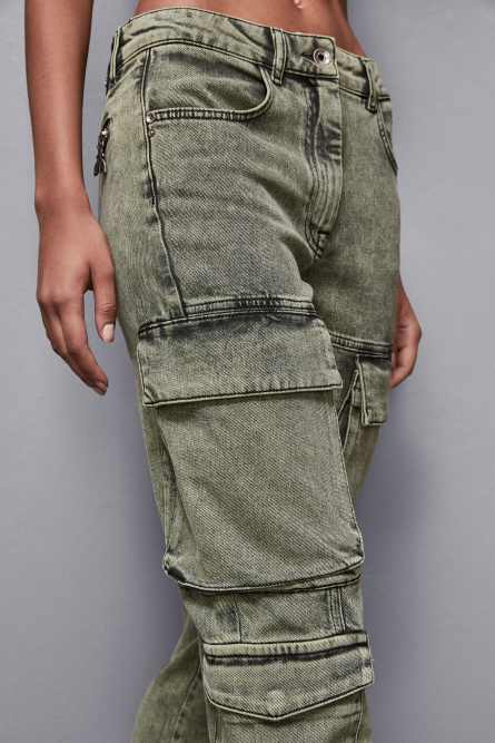Cargo over denim pants, Green, Patrizia Pepe