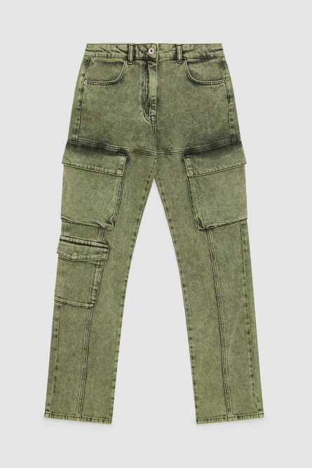 Cargo over denim pants, Green, Patrizia Pepe
