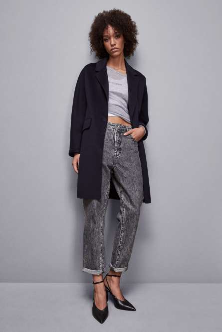One-button coat, Blue, Patrizia Pepe