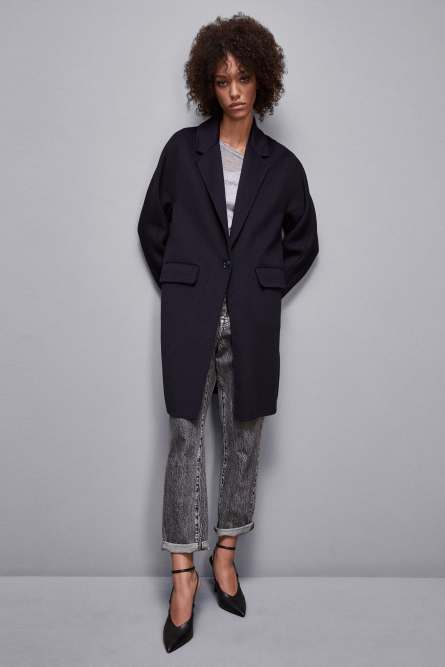 One-button coat, Blue, Patrizia Pepe