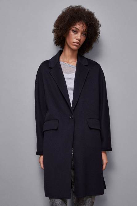 One-button coat, Blue, Patrizia Pepe