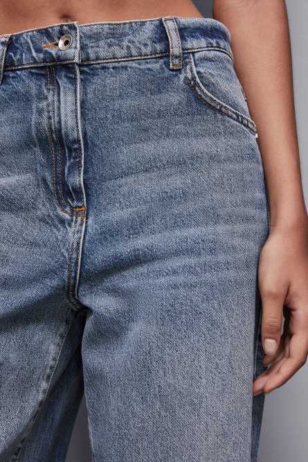 Low-waisted wide-leg jeans, Blue, Patrizia Pepe