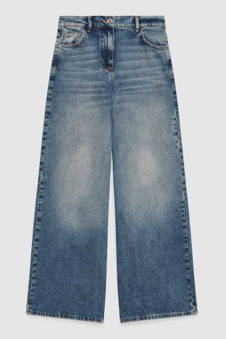 Low-waisted wide-leg jeans, Blue, Patrizia Pepe