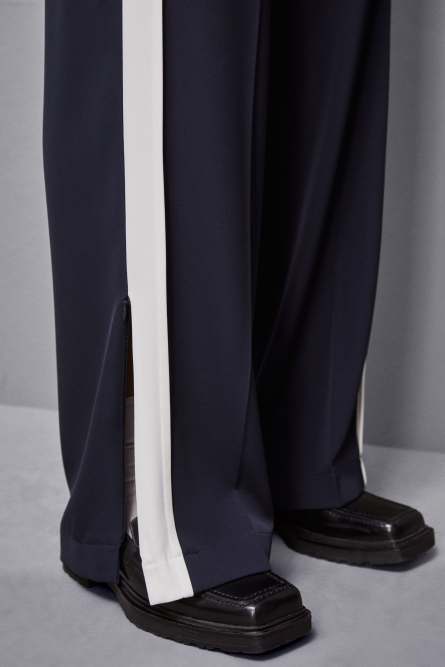 Low waist pants with colorful band, Blue, White, Patrizia Pepe