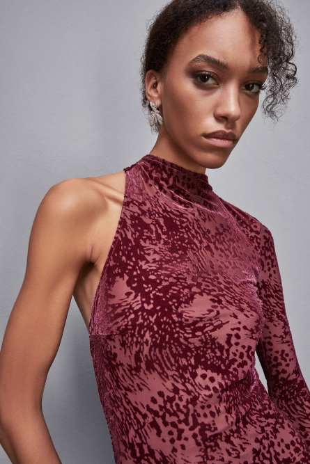 One-shoulder jersey dress, Red, Patrizia Pepe