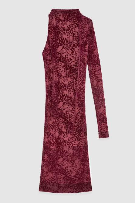 One-shoulder jersey dress, Red, Patrizia Pepe