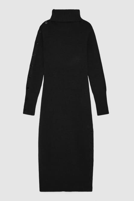 Langärmeliges Midikleid, Schwarz, Patrizia Pepe
