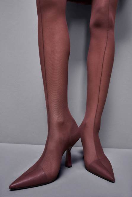 Overknee boots in tulle, Red, Patrizia Pepe