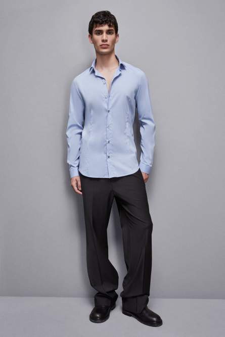 Cotton poplin long shirt, Light Blue, Patrizia Pepe