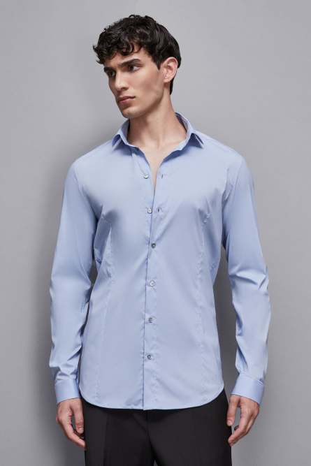 Cotton poplin long shirt, Light Blue, Patrizia Pepe