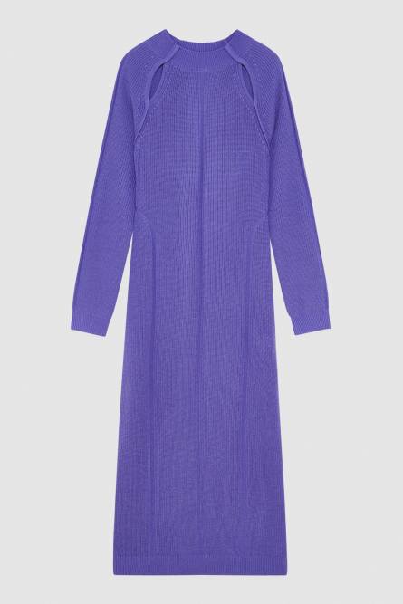 Robe midi en polylaine, Bleu, Patrizia Pepe