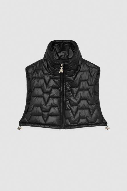 Sleeveless wrap top with quilting, Black, Patrizia Pepe
