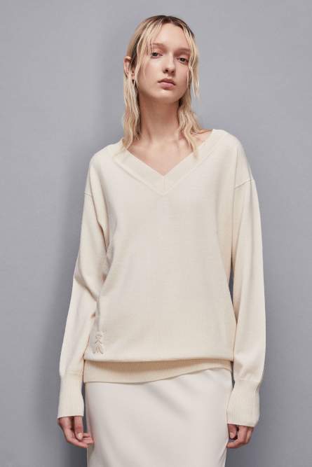 Soft wool sweater, Beige, Patrizia Pepe