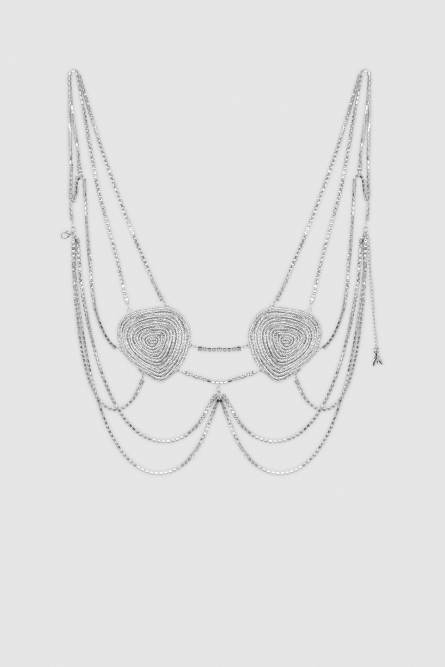 Heart-shaped bra, Silver, Patrizia Pepe