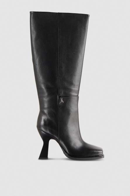 Astral chunky heeled leather boots, Black, Patrizia Pepe