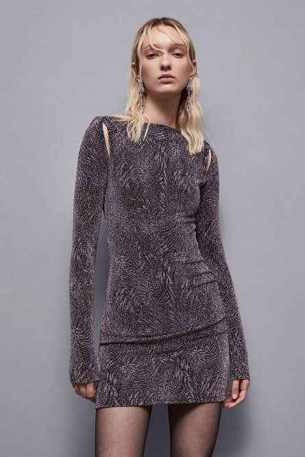 Mini-Cut-out-kleid aus Jersey, Violett, Schwarz, Patrizia Pepe
