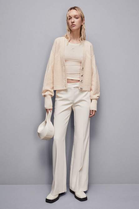 Ribbed wool cardigan, Beige, Patrizia Pepe