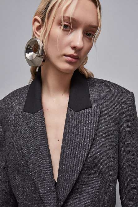 Cropped cloth jacket, Grey, Patrizia Pepe