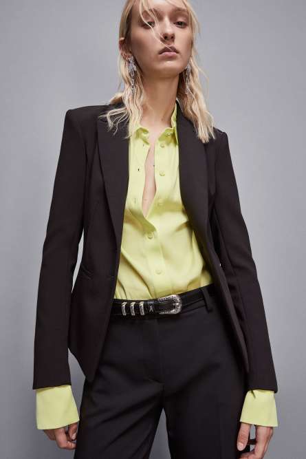 Slim fit twill blazer, Black, Patrizia Pepe