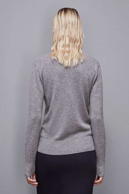 V-neck Cashmere Jumper, Grey, Patrizia Pepe