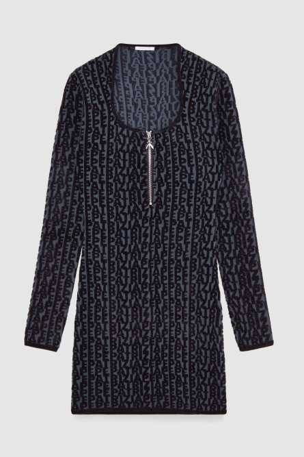Long-sleeved mini dress, Blue, Grey, Patrizia Pepe
