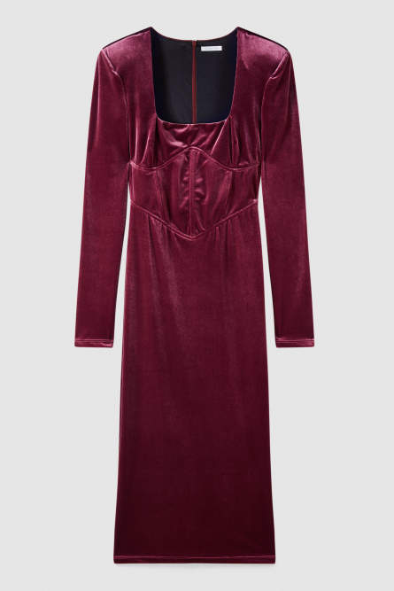 Bustierkleid aus Samt Essential, Rot, Patrizia Pepe