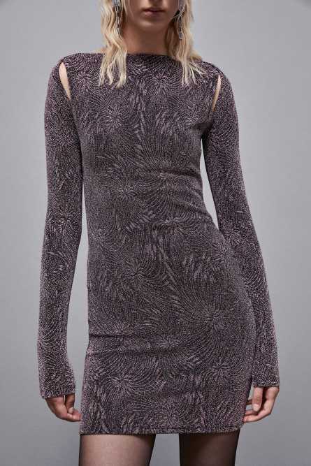 Mini-Cut-out-kleid aus Jersey, Violett, Schwarz, Patrizia Pepe