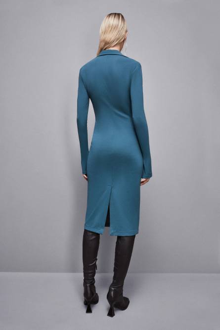 Robe midi avec zip en tissu, Bleu, Patrizia Pepe