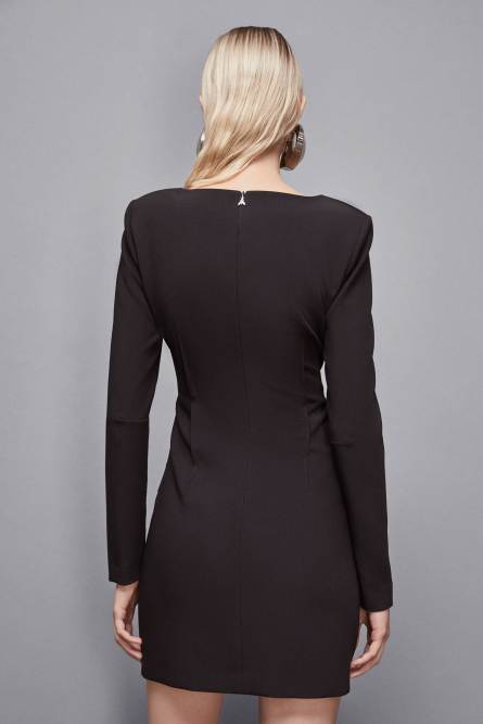 Minikleid Slim fit aus Twill, Schwarz, Patrizia Pepe